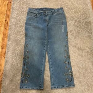 Women's Embroidered Blue Jeans